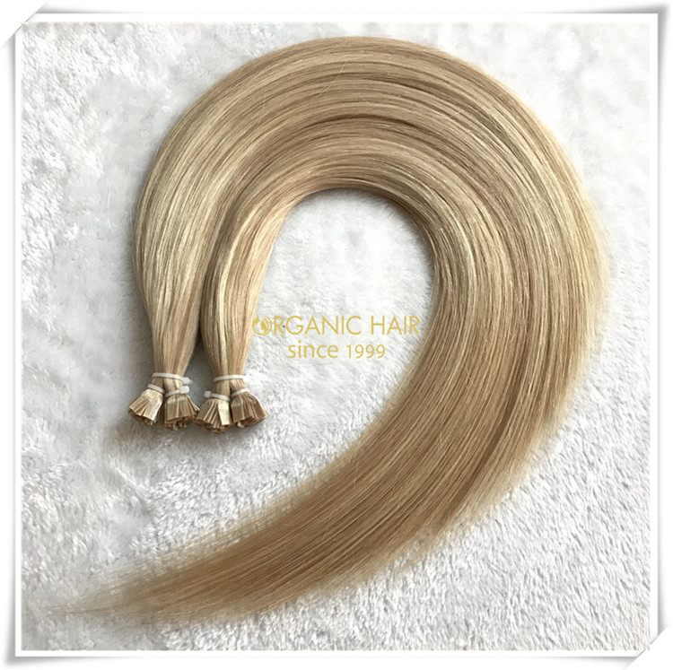 Flat tip pre bonded full cuticle hair extensions CNY027